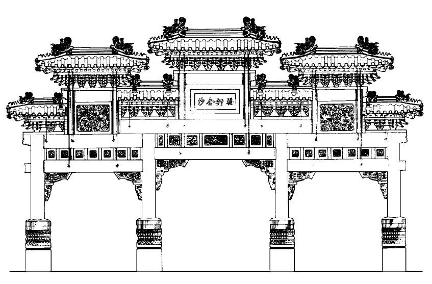 華盛頓中國(guó)城石牌坊設(shè)計(jì)圖